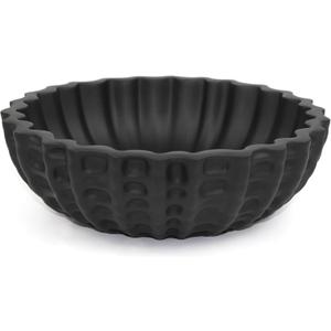 Modern Decorative Bowl, Sculptural Resin Display Bowl for Home Decor, Large Centerpiece for Kitchen Counter or Entry Table, Key Bowl or Fruit Holder, Black
