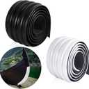 Sratte 2 Rolls Self Adhesive DIY Keel Guard for Fiberglass and Aluminum Boats Protector Kayaks Accessories, Black, White (118 x 2 Inch)