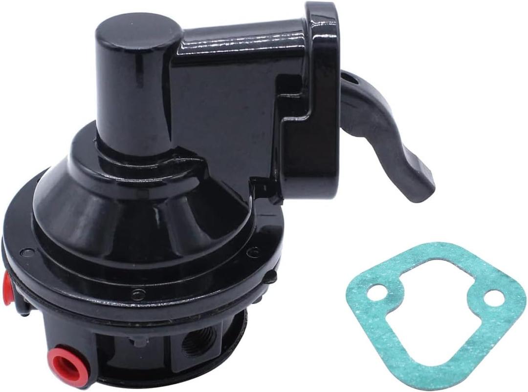 Mechanical Fuel Pump Black Compatible With Chevy SB 262-400 V8 Engine, 6 PSI 1/4 NPT Inlet/Outlet