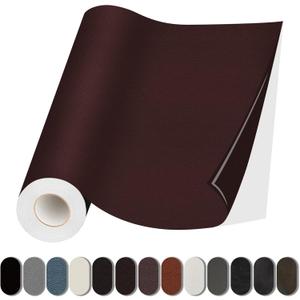 Lifeshoon Leather Repair Patch, 17X395 Inch Self Adhesive Leather Repair, Large Vinyl Patch Tape for Couches, Furniture, Car Seats, Cabinets, Wall, Handbags Dark Brown, 17X395 Inch