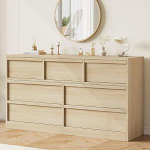 6 Drawer Dresser for Bedroom, MDF Chest of Drawers with 6 Storage Drawers for Living Room, Entryway and Hallway