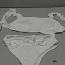 Verdusa Women's 2 Piece Ruffle Bikini Set Backless Swimsuit Bathing Suit, XS (White)