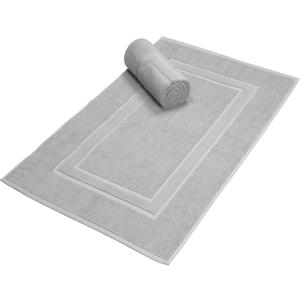 GLAMBURG Premium Cotton 20x32 inch 2-Pack Bath Mats - 100% Ringspun Cotton - Luxury Hotel & Spa Quality - 800 GSM - Durable Soft Highly Absorbent - Machine Washable - Light Grey