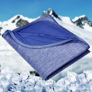 HOMFINE Cooling Blankets for Hot Sleepers - Summer Blanket Thin Lightweight Breathable Soft Double Side Enhanced Cooling for Bed Couch Sofa, Keep Cool for Night Sweats (Dark Blue, 108 x 90 inches)