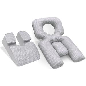 Face Down Pillow After Eye Surgery, BBL Pillow After Surgery Stomach Sleeping Pillow, Home Massage Pillows Faces Down with Memory Foam and Removable Cover