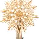 Christmas Straw Tree Topper Straw Star Ornaments 10'x 12' Scandinavian Snowflake Tree Topper Swedish Nordic Lightweight Deocr for Xmas Home Indoor Farm Decoration(Stylish)