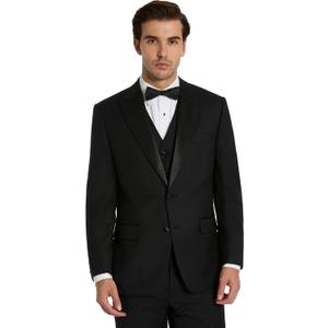 Michael Kors Mens 3-Piece Classic Fit Regular, Big & Tall Suit Separates | Blazer, Vest & Pants | Weddings, Proms & Events, Black, 36