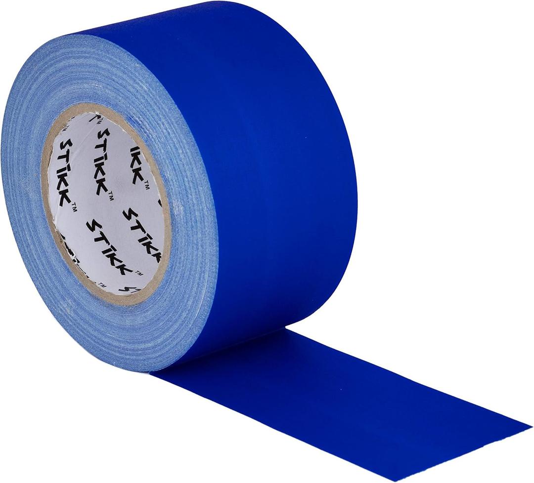 STIKK Gaffer Tape - Blue Gaffers Tape - 3 inch x 60 Yards - Pro Gaff Tape for Staging Work - Grafting Tape for Filming, Photography, Radio - Effective Heavy-Duty Water Resistant Gaff Tape