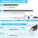 Tension Curtain Rod Heavy Duty Curtain Rods No Drilling Adjustable Rod for Window Patio, Holds 56 lbs, Rust Resistant, 1.26" Diameter (Black, 41" to 86")