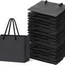 Yexiya 24 Pcs Black Mini Gift Bags with Handle Gift Card Bags Bulk Extra Small Paper Party Favor Boxes Tiny for Christmas Wedding Baby Shower Birthday Wrapping Supplies, 4.7 x 3.9 x 2.3 Inch