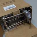 Sewulidon Stainless Steel Shower Caddy Hanging for Handheld Shower Heads,Rustproof Hose Shower Organizer Adjustable Length Shower Rack with 24 Hooks,Razor Holder,Soap Holder (New-Silver)