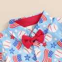 FEIBEL 4th of July Outfit Baby Boy Clothes Set Short-Sleeve Button Shirt and Shorts 2 Piece Stars Stripes Print Holiday Outfit (Checkers, 3-4 Years)
