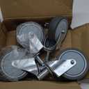 5 inches Stem Casters for Wire Shelving Racks, Heavy Duty Wheels with Brake Set of 4 Swivel Casters Scaffolding Wheel Replacement (.864" x 2-3/16")