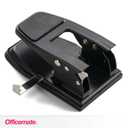 Officemate Heavy Duty 2-Hole Punch, Padded Handle, Black, 50-Sheet Capacity (90082)