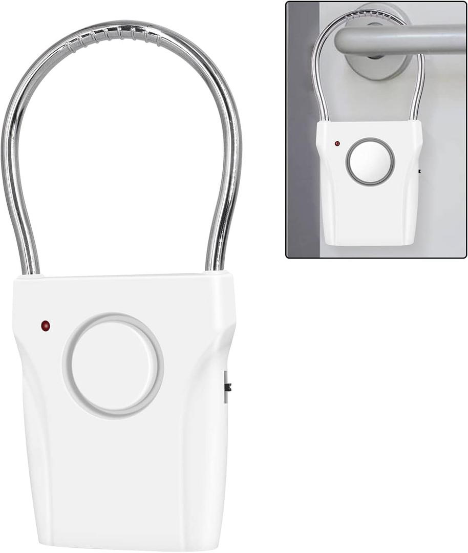 Door Handle Alarm- Door Alarms for Home Security with 120DB Audible Alarm up to 500FT - Vibration Triggered Security Alarm for Travel, Hotel, Apartment, and Home Security