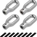 Skylight Eyelet Adapter with Set Screw Opener Adapter Replacement Awning Window Hardware Compatible with Velux Skylight Parts, 4PCS(Silver)