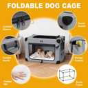 Collapsible Dog Crate 36 Inch with Plush Mat, 5 Mesh Windows Foldable Pet Kennel, Portable Pet Crate for Indoor & Outdoor Easy Assembly No Tools Required