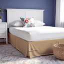 16 Inch Drop Bed Skirt King Size with Platform to Stay in Place Elegant Pleated Design with Split Corners Wrinkle Resistant Fabric for Modern and Stylish Look - Taupe