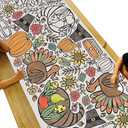 Tiny Expressions Thanksgiving Coloring Tablecloth for Kids - Rolled, Not Folded 30" x 72" Giant Coloring Banner to Color - Thanksgiving Activities for Kids