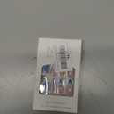 MISUD Press on Nails - Medium Almond Glue on Nails with Summer Blue, Acrylic Handmade Flower Design 24 pcs