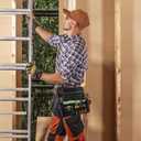 Tool Belt with Reflective Stripes - Adjustable Waist Belt & Shoulder Strap, 1680D Waterproof Oxford Fabric, Tool Pouch Belt with Stronger Long-Lasting for Electricians, Plumbers, Handymen, DIY