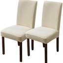 Genina Chair Covers for Dining Room Chair Covers Dining Chair Slipcovers Stretch Kitchen Parsons Chair Cover (Beige, 2 PCS)