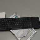 Nillkin Foldable Bluetooth Keyboard with Touchpad & Number Pad, Portable Bluetooth Keyboard with Full Size Keys, Pocket-Sized Wireless Travel Keyboards for iPad, Smartphone, Tablet and Laptop Black