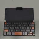 Doohoeek Universal Bluetooth Mini Keyboard, Wireless Compact Keyboard with Orange Navigation Keys & Any-Angle Stand for Android/iOS/Windows, Dual-Device Keypad for Phones/Galaxy Z Fold/iPad mini