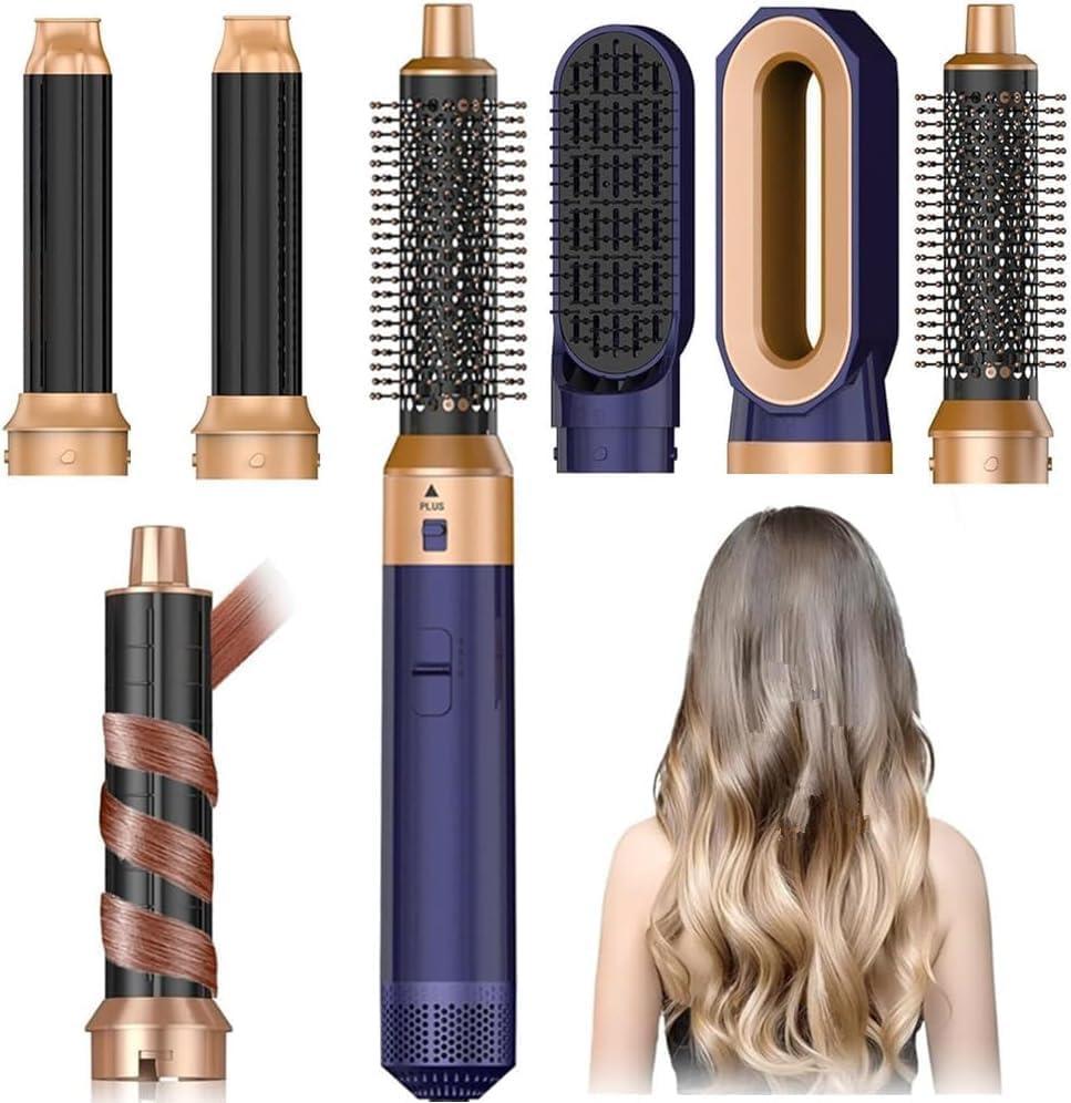 Hair Dryer Brush 5 in 1, Negative Ion Blow Dryer Brush Set - 110,000 RPM High- Speed Hot Air Brush Air Styler Curling Wrap Air Curler,Curling Iron Hair Styling Tool for Straight Curl Drying Smoothing