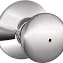 Schlage F40 PLY 625 Plymouth Door Knob, Bed & Bath Privacy Lock, Bright Chrome