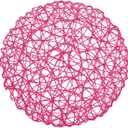 IcosaMro Rosy Round Placemats Set of 6 for Dining Table, 15 Inch Paper Woven Boho Decorative Circle Place Mat for Wedding Christmas Thanksgiving Day Holiday Dinner, 15 Inch, Rosy