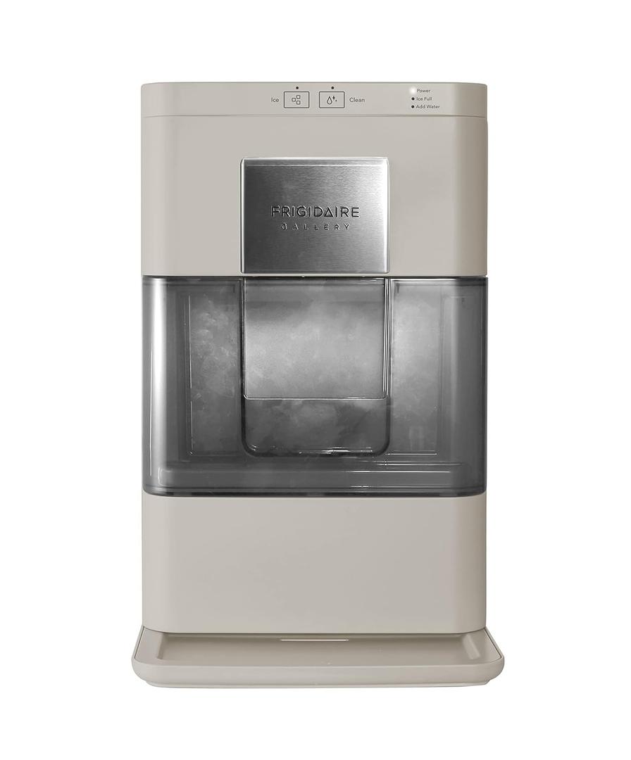 Frigidaire Nugget Ice Maker, Countertop Ice Machine with Transparent Window, Sonic Ice Maker with 44 lbs. Capacity, Auto Self Cleaning Ice Maker Machine, 2.0 Gen, Cream - 16.75D x 11.75W x 20.25H