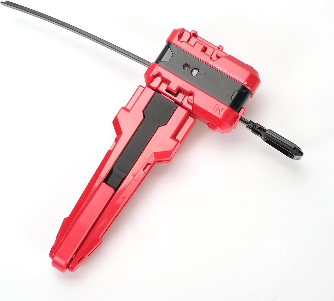X Winder Launcher, with X Grip for Easy Control, Battling Gyro Accessories(Red)