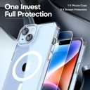 4 x TAURI 2 in 1 Magnetic for iPhone 14 Case Clear, [Compatible with MagSafe] with Screen Protectors, Military-Grade Drop Protection Shockproof Slim 14 Cover 6.1 Inch