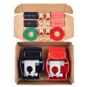 Battery Terminal Connectors, Military Spec Positive Negative Heavy Duty Auto Car Marine Battery Terminal,with 4 Pcs 2 Gauge 3/8" Copper Lugs,4 Heatshrink,2 Cover and Anti Corrosion Washers (Kit)
