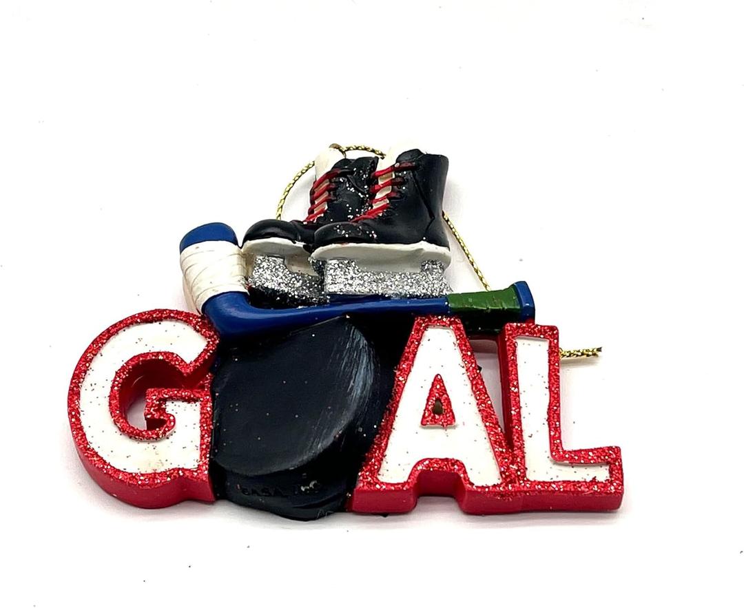 Goal Ice Skates Hockey Stick and Puck Christmas Tree Ornament Sports C9298 New