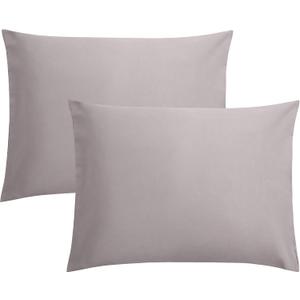FLXXIE Pillow Cases Standard Size, Soft Microfiber Pillow Covers with Envelope Closure, Wrinkle, Stain Resistant Pillowcases, 2 Piece Set, 20x26, Smoky Grey