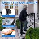 Hand Rails for Outdoor Steps, 3 Step Stair Handrail & Indoor Stair Railing Kit, Black Railings for Outdoor (2 Pack)