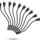 KMC Power Extension Cord 10-Pack, Outlet Saver, 16AWG 3 Prong, 1-Foot Cord