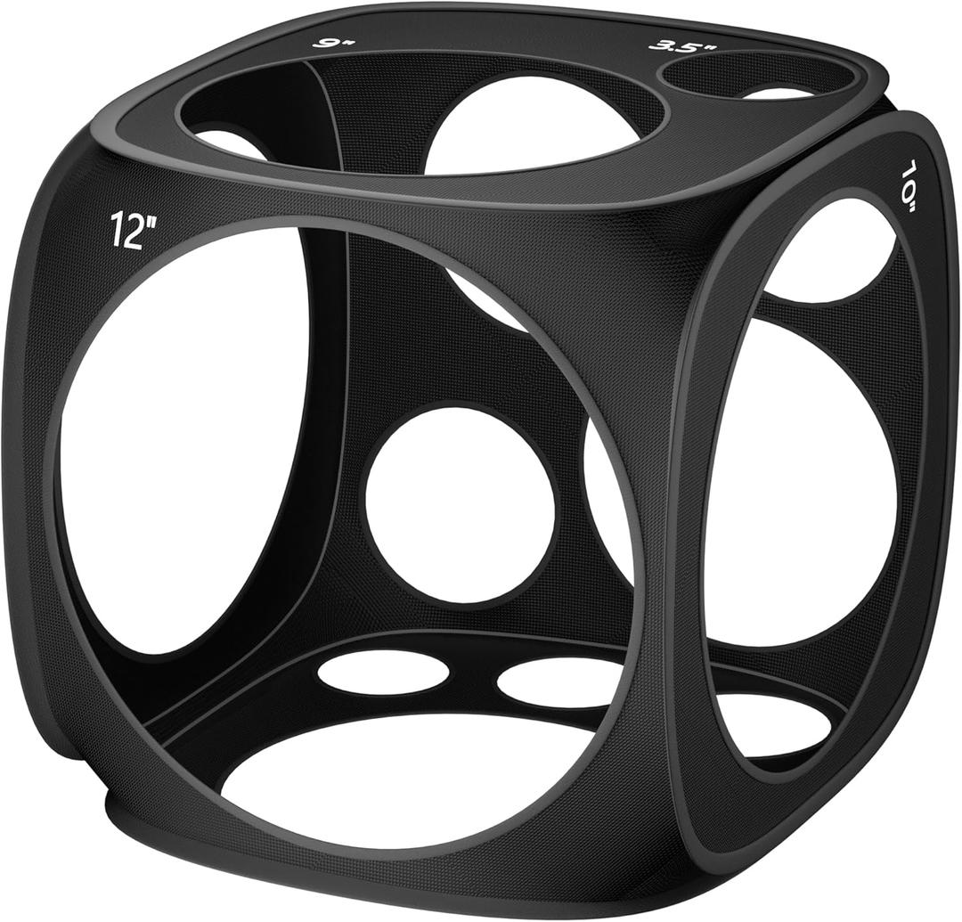 13 Sizes Balloon Sizer Cube Box (2-12 Inch), Collapsible Balloon Measurement Tool for Party Arch Decorations & Columns (Black)