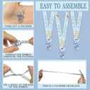 Winnie Baby Shower Pacifiers Necklace for Girls, It's a Girl Baby Shower Favors, 30 Blue Acrylic Pacifiers with Blue-Ribbon, Pooh Pacifier-Necklace Gifts, Girl Bear Party Decorations