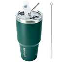 BJPKPK 30oz Tumbler with Lids and Straws, Stainless Steel Vacuum Insulated Coffee Tumblers, Insulated Travel Mug Water Cup with Leakproof Lid,Army Green