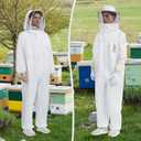 Professional Bee Suit - Beekeeping Suit Beekeeper Suit for Men Women with Sheepskin Gloves& 2 Ventilated Fencing Veil Hood(XXL)