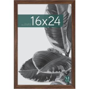MCS Studio Gallery 16x24 Poster Frame Walnut Woodgrain Engineered Wood, Vertical & Horizontal Wall Hanging Large Picture Frame for Photos, Posters & Art Prints (1-Pack)