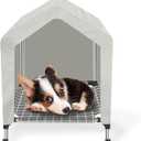 Elevated Dog House for Outdoor or Indoor - Waterproof Dog Tent Cat House, Dog Sunshade Tent, Pet House with Removable Cover, Suitable for Small Cats Dogs
