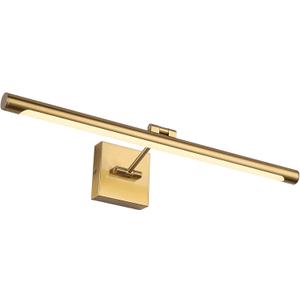 LED Picture Light Fixtures 24.4 Inches, Full Metal Artwork Wall Lamp with Single Swing Arm, 14W (70W Eqv.), Hardwired Connection, Non-Dimmable, 3000K Warm White, CRI80+, Golden-Like Brass Finish (Non-Dimmable 24.4" Long)