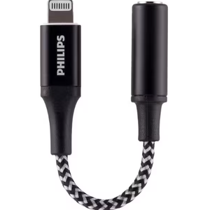 Philips 4 in. Lightning to 3.5mm Audio Auxiliary Adapter in Black DLC4310V/27