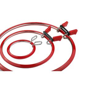 Nurge Premium Quality, Metal Spring Tension Embroidery Hoops, Cross Stich Hoop, Darning Hoops, Embroidery Tension Shed (Red, Siz Mix)