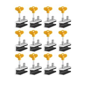 Window Locks,12 Sets Sliding Security Window Lock with Key for Vertical & Horizontal Sliding Windows & Sliding Doors, Adjustable Window Locks Security Window Stoppers for Patio Bedroom Home and Office