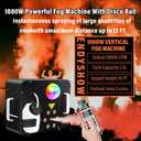 Fog Machine,1000W DJ Smoke Machine Maker with Disco Ball&6 RGB LED Lights Produce 30000 CFM Smoke Vertically or Horizontally by Remote Control for DJ Party Wedding Stage Show Lighting
